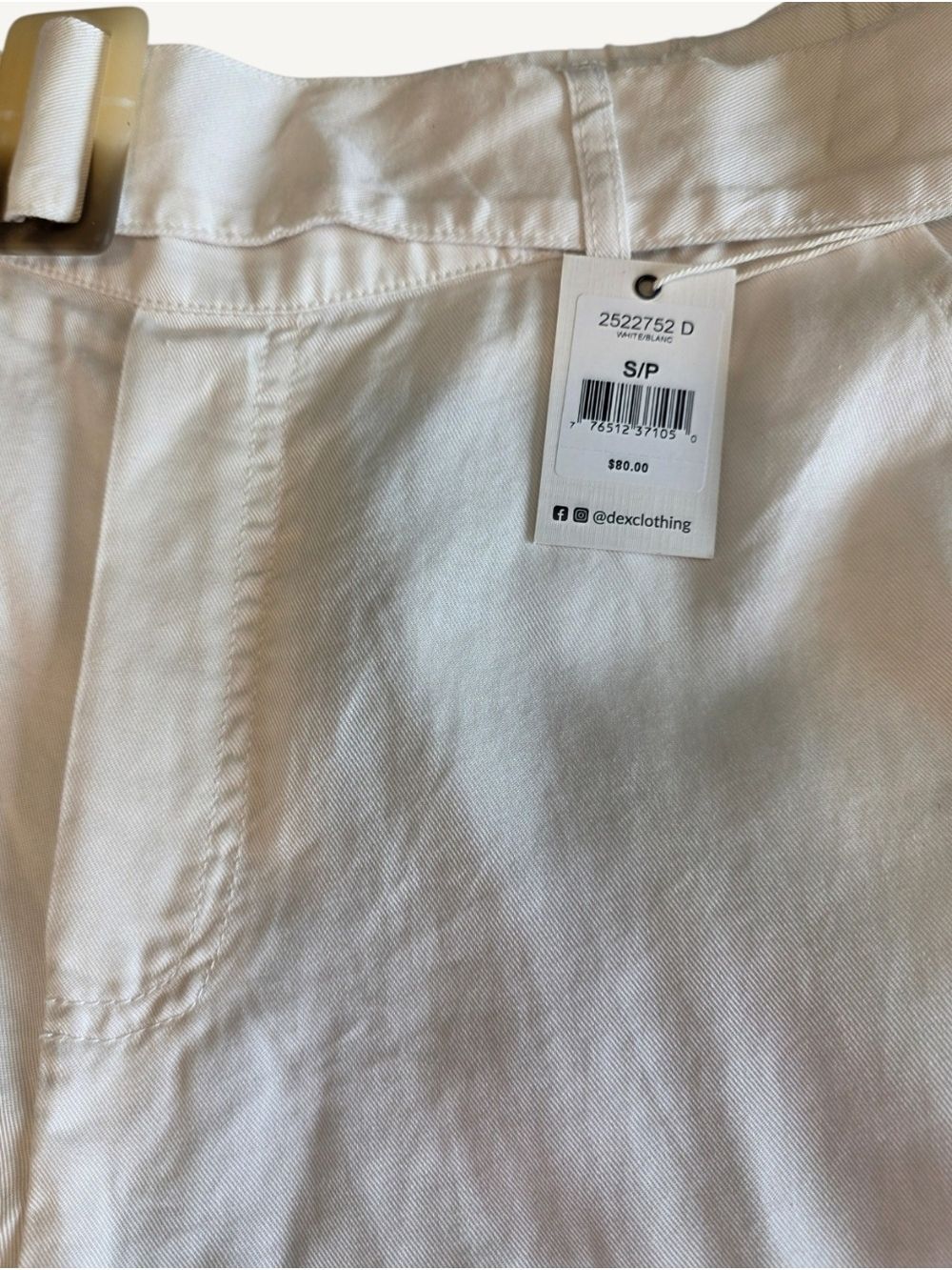 Dex White Wide Leg Belted Tencel Pants NWT Small - Picture 9 of 12